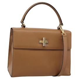 Céline Borsa CELINE in pelle 2way Beige Oro Auth 186265