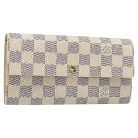 LOUIS VUITTON Damier Azur Portefeuille Sarah Long Wallet N61735 LV Auth 186278V - Louis Vuitton