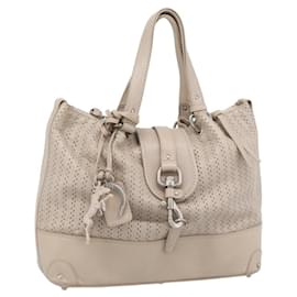 Chloé Borsa Chloe Kerala in pelle beige argento Auth 187518V