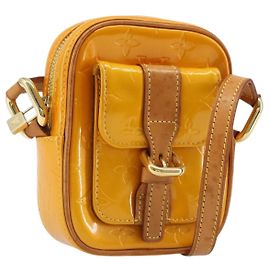 LOUIS VUITTON Borsa a Spalla Monogram Vernis Christie PM Jaune M91110 Auth 185531