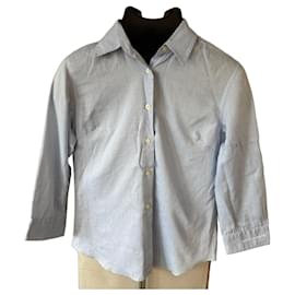Thomas Burberry Camisa de Algodón Azul Claro