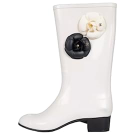 Botas de goma blancas chic Chanel Talla 36 De segunda mano