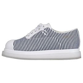 Chanel Sneaker aus Leder und Textil mit weißen Streifen - Größe 38 Gebraucht