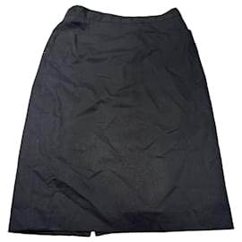 Burberry Falda de largo hasta la rodilla en mezcla de algodón negro