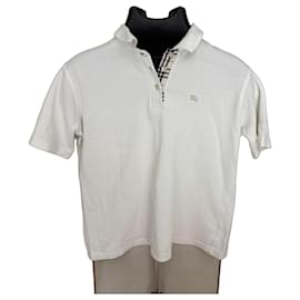 Burberry White Cotton Polo Shirt