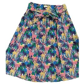 Autre Marque Falda midi Marie Sixtine estampado de llamas colorido
