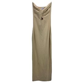 Autre Marque SNDYS Everyday Geripptes Maxi-Kleid mit Cut-Out - Beige