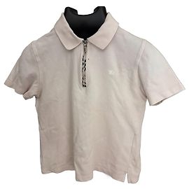 Burberry Polo Rosa con Detalle de Cremallera