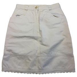 Moschino Falda evasé de algodón blanco