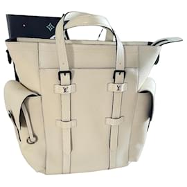 Borsa tote Louis Vuitton Christopher in pelle bianca
