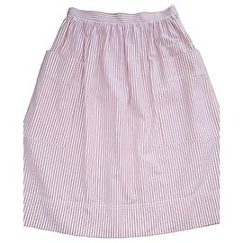 Comptoir des Cotonniers Falda Midi de Rayas Rosas y Blancas
