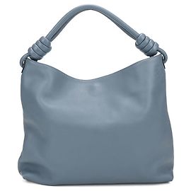 Borsa a tracolla in pelle di vitello blu Loewe