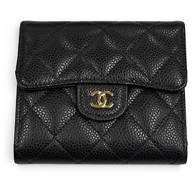 Chanel AP0231 Caviar Skin Matelassé Classic Small Flap Wallet