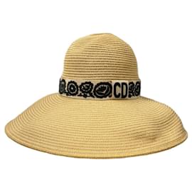 Cappello di paglia Christian Dior monogramma CD