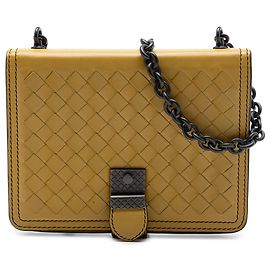 Borsa a tracolla Runway in nappa Intrecciato giallo Small di Bottega Veneta