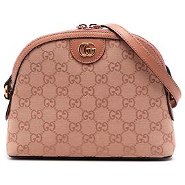 Gucci Ophidia Dome Umhängetasche aus rosa GG Canvas, klein