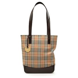 Tote in tela Burberry Beige Haymarket Check