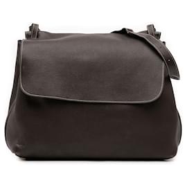 Borsa a tracolla in pelle marrone The Row