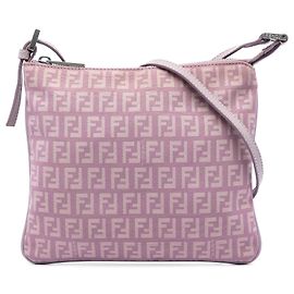 Fendi Zucchino Canvas Crossbody Rosa