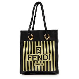 Borsa a mano mini Fazzuolo in pelle nera Fendi