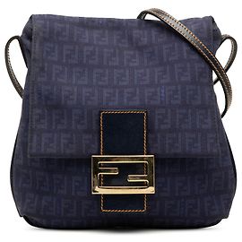 Fendi Blue Zucchino Canvas Crossbody