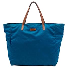 Tote in nylon GG blu Gucci