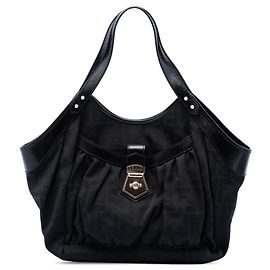 Tote Chef in tela Zucca nera Fendi