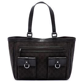 Gucci Abbey Denim GG Tote in Braun mit Tasche und D-Ring