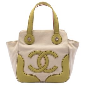 Borsa Chanel Brown CC Canvas Marshmallow