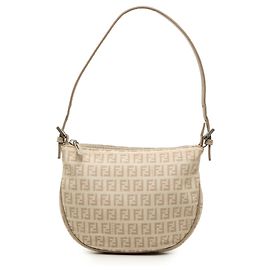 Fendi Borsa Hobo in tela Zucchino beige