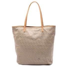 Fendi Beige Zucchino Canvas Tote