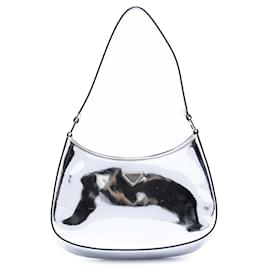 Borsa a tracolla Cleo in pelle Spazzolato argento Prada