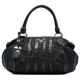 Borsa Prada Black Tessuto Nappa Waves