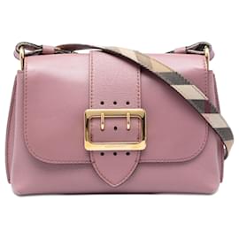 Burberry Pink Small Leather Medley Buckle Crossbody