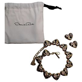 Oscar de la Renta Conjunto Colar Choker e Brincos de Coração