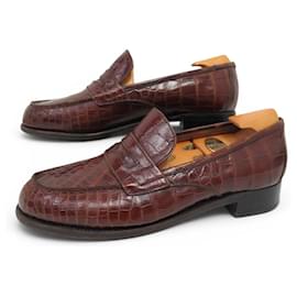 JM Weston SCARPE VINTAGE WESTON MOCASSIN 180 5.5C 39.5 FIN CROCO FORME