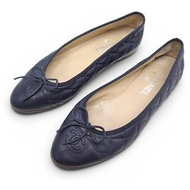 SAPATILHAS CHANEL CAMBON 39 LOGO CC G26250 COURO MATELASSÊ AZUL