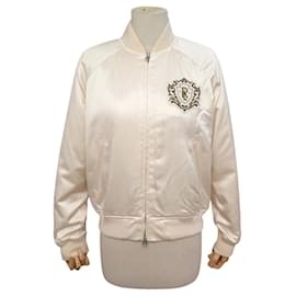 NEUE RALPH LAUREN POLO LOGO & CREST SATIN BOMBER JACKE 630023 M 40