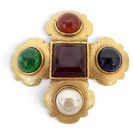 VINTAGE CHANEL GRIPOIX VICTOIRE DE CASTELLANE 1986 PERLEN-CABOCHON-BROSCHE