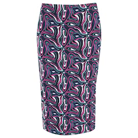 Emilio Pucci Midi-Rock aus bedrucktem Jacquard-Strick in Multicolore Polyamid