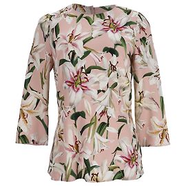 Camicetta Dolce & Gabbana con stampa floreale in viscosa rosa