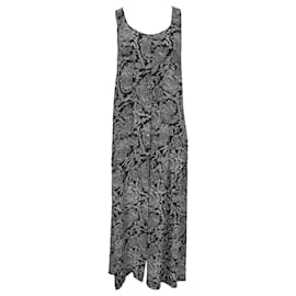 Vestido maxi de georgette con estampado paisley Theory en seda negra