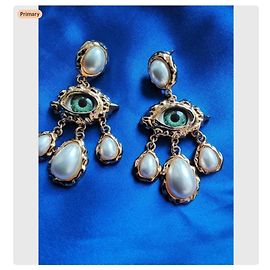 Autre Marque Orecchini a lampadario Joan Rivers Evil Eye con perle