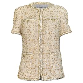 Chanel Iconic Tweed-Jacke Beige Sand Frühjahr 2019