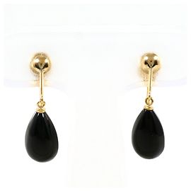 Autre Marque Orecchini a clip in oro giallo 18K con onice