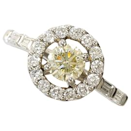Autre Marque Platin-Ring mit gelbem Diamanten