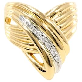 PT900 Platin- und 18K Gelbgold-Ring mit Diamant - Autre Marque