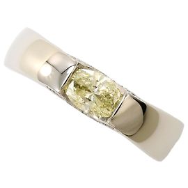 Autre Marque Platin-Ring mit gelbem Diamanten