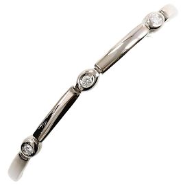 Autre Marque Bracciale con charm in oro bianco 18K con diamanti