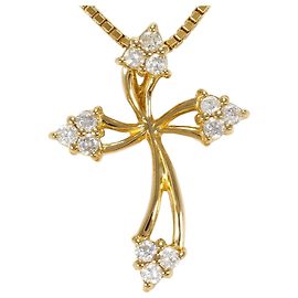 Autre Marque Collana in oro giallo 18K con pendente in diamante